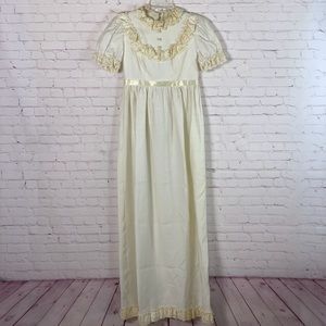 Vintage 60s 70s Prairie Maxi Dress ILGWU Label